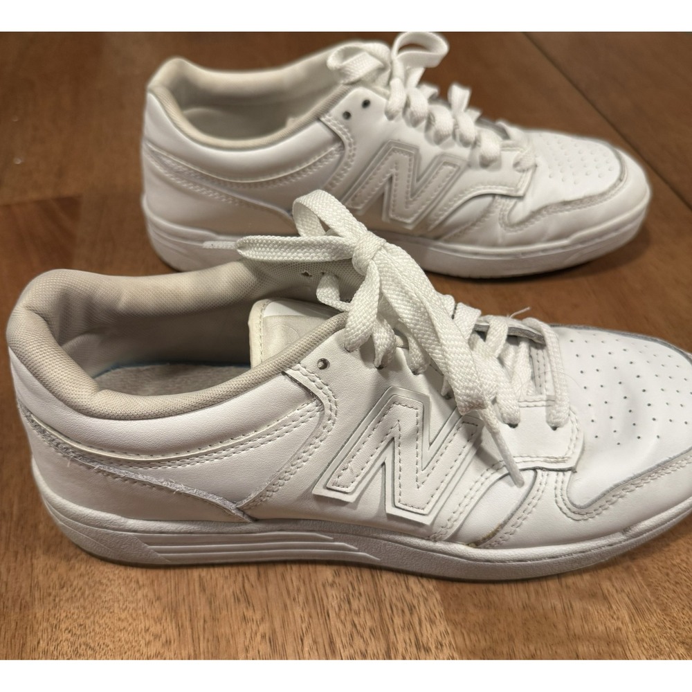New Balance 480 Low Triple White Leather Sneakers Unisex Men 7/Women 8.5